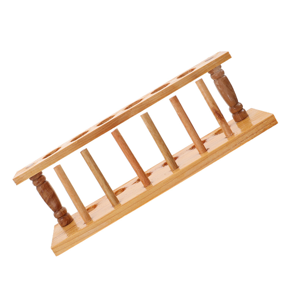 Centrifuge Tube Rack - Natuurhouten reageerbuisrek met 6 gaten, heavy-duty