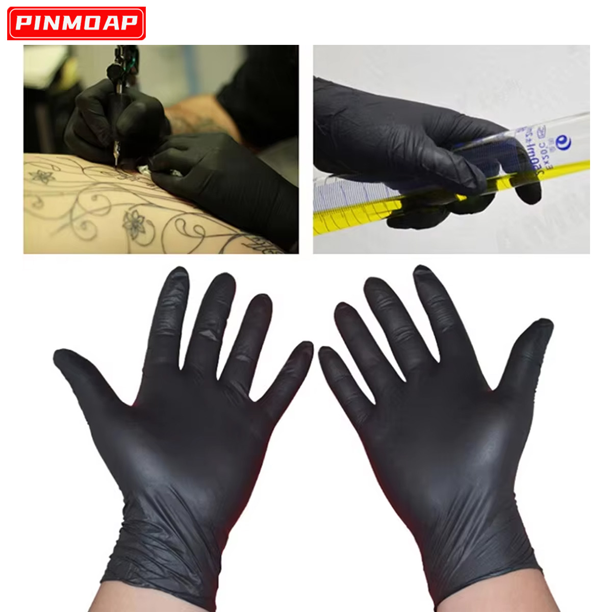 Disposable Gloves Nitrile - 10/50 stuks wegwerp zwarte nitrilhandschoenen multifunctioneel