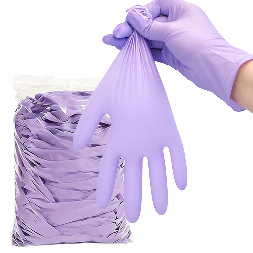 Disposable Gloves Nitrile - 50/100 STUKS Paarse Wegwerp Nitril Handschoenen