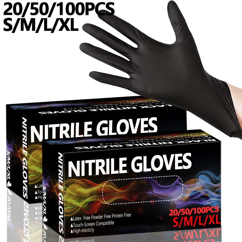 Disposable Gloves Nitrile - 20/50/100 Stuks Wegwerp Zwarte Nitril Handschoenen