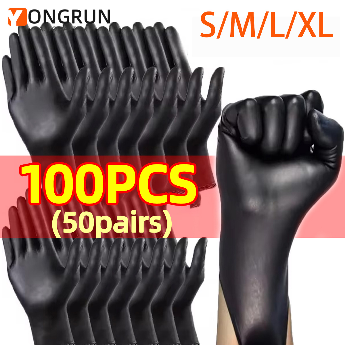 Disposable Gloves Nitrile - YONGRUN S/M/L/Xl Nitril Wegwerp Reinigingshandschoenen Waterdicht