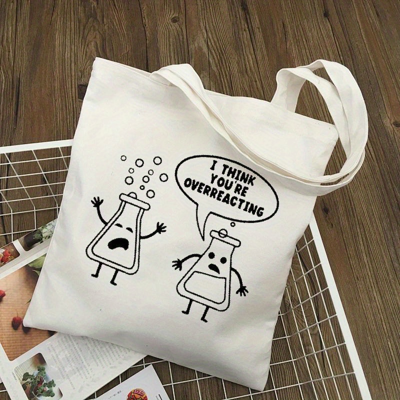 Medical Lab Day - Witte canvas draagtas Cartoon Chemistry Lab