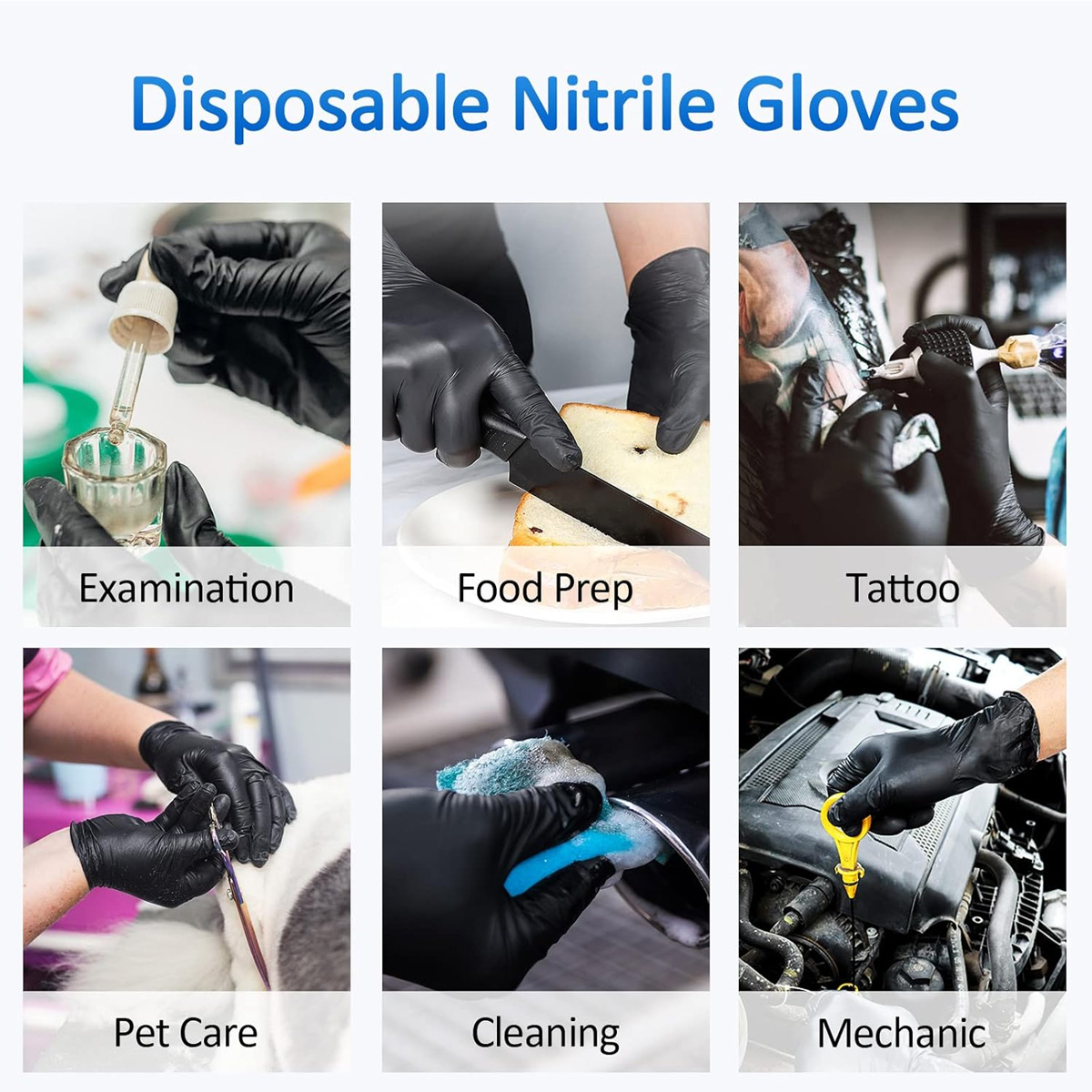 10/50 stuks wegwerp zwarte nit - Disposable Gloves Nitrile recensie en prijs