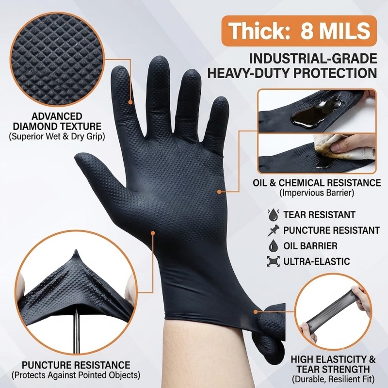 Zware zwarte industriële nitri - Disposable Gloves Nitrile recensie en prijs