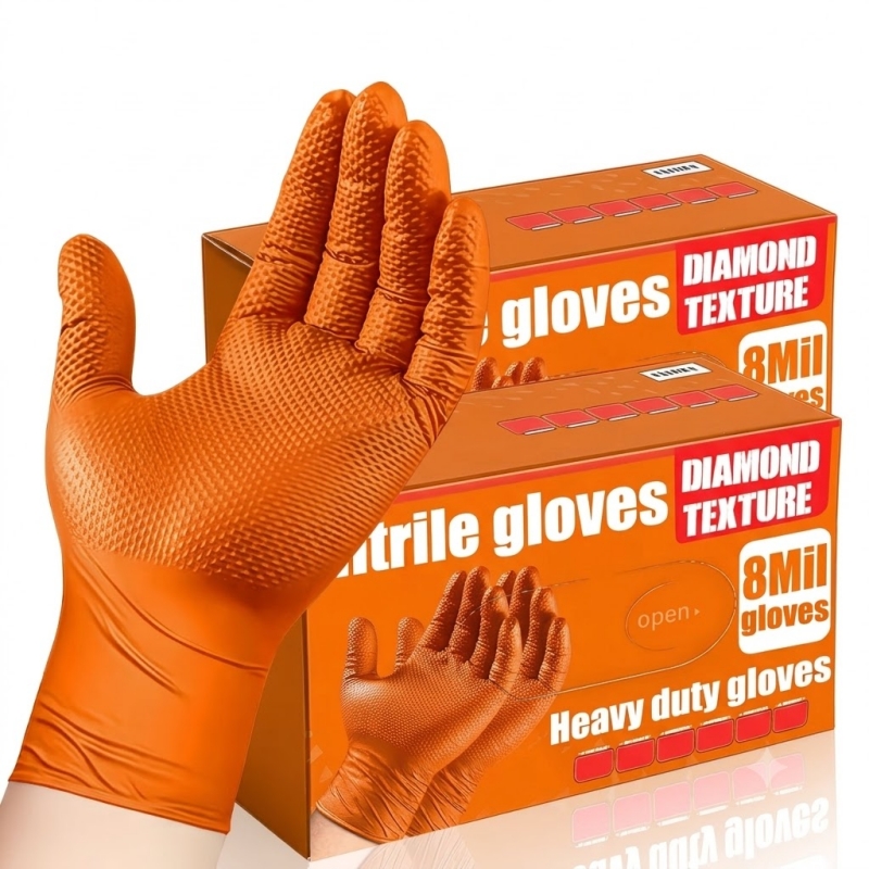 Zware oranje nitril handschoen - Disposable Gloves Nitrile recensie en prijs