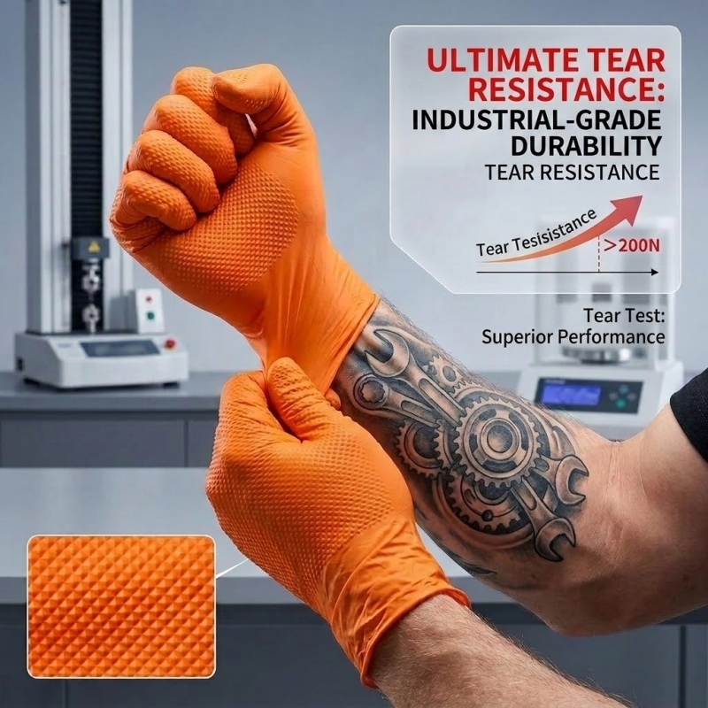 Zware oranje nitril handschoen - Disposable Gloves Nitrile recensie en prijs
