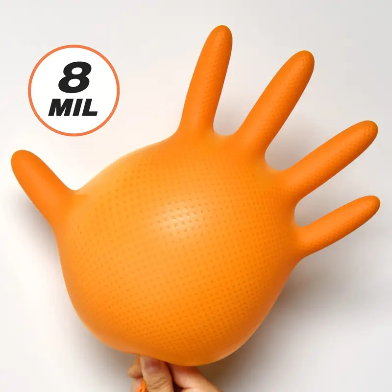 Zware oranje nitril handschoen - Disposable Gloves Nitrile recensie en prijs