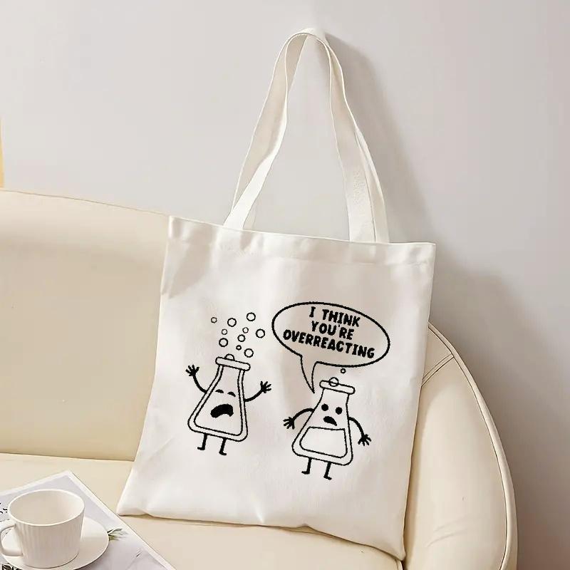 Witte canvas draagtas Cartoon  - Medical Lab Day recensie en prijs