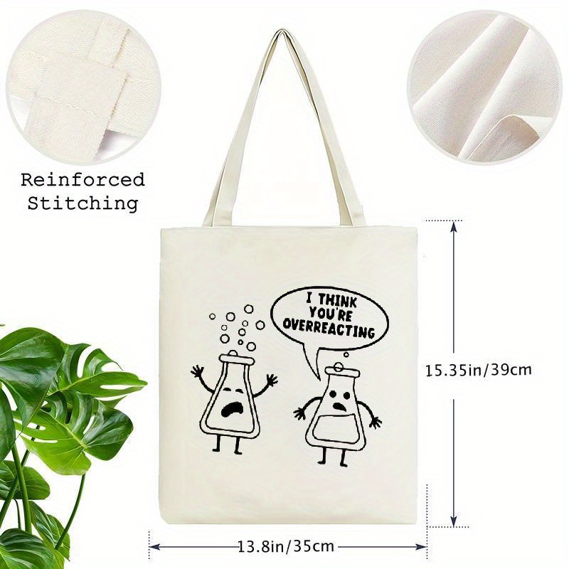 Witte canvas draagtas Cartoon  - Medical Lab Day recensie en prijs