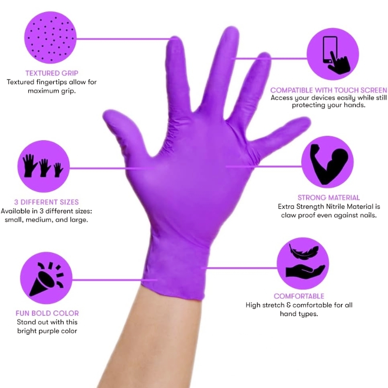 50/100PCS Violet Nitril Handsc - Disposable Gloves Nitrile recensie en prijs
