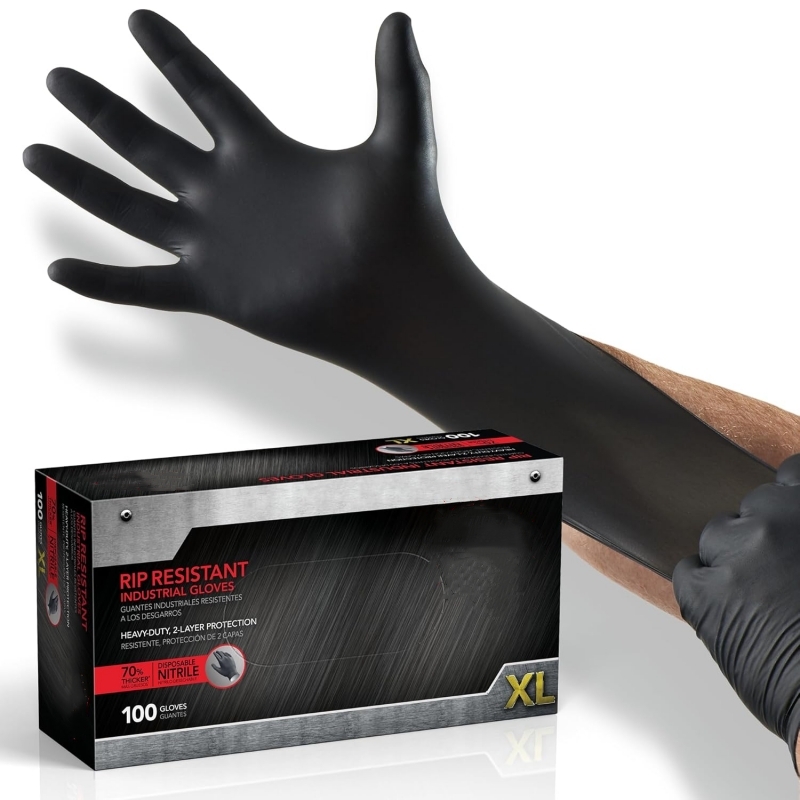 100 STKS Zwarte Nitril Handsch - Disposable Gloves Nitrile recensie en prijs